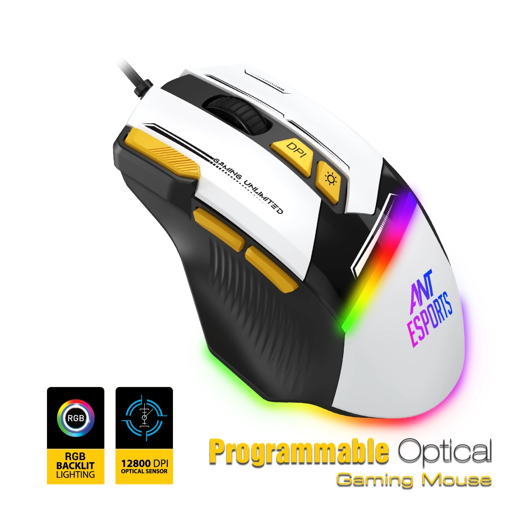 Ant Esports Wired Gaming Mouse RGB GM333 White view 2